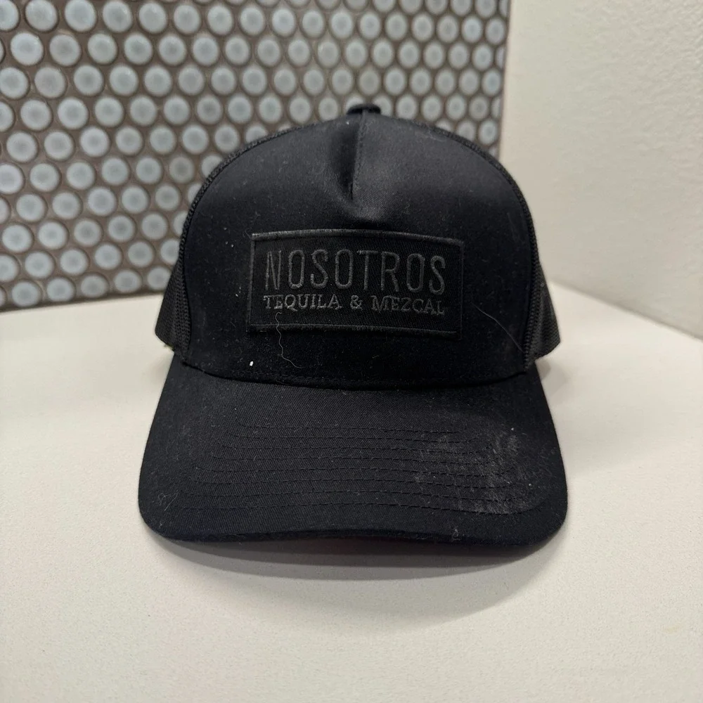 Nosotros Tequila Hat Cap‎ Black Embroidered Black Baseball Snap Back Alcohol